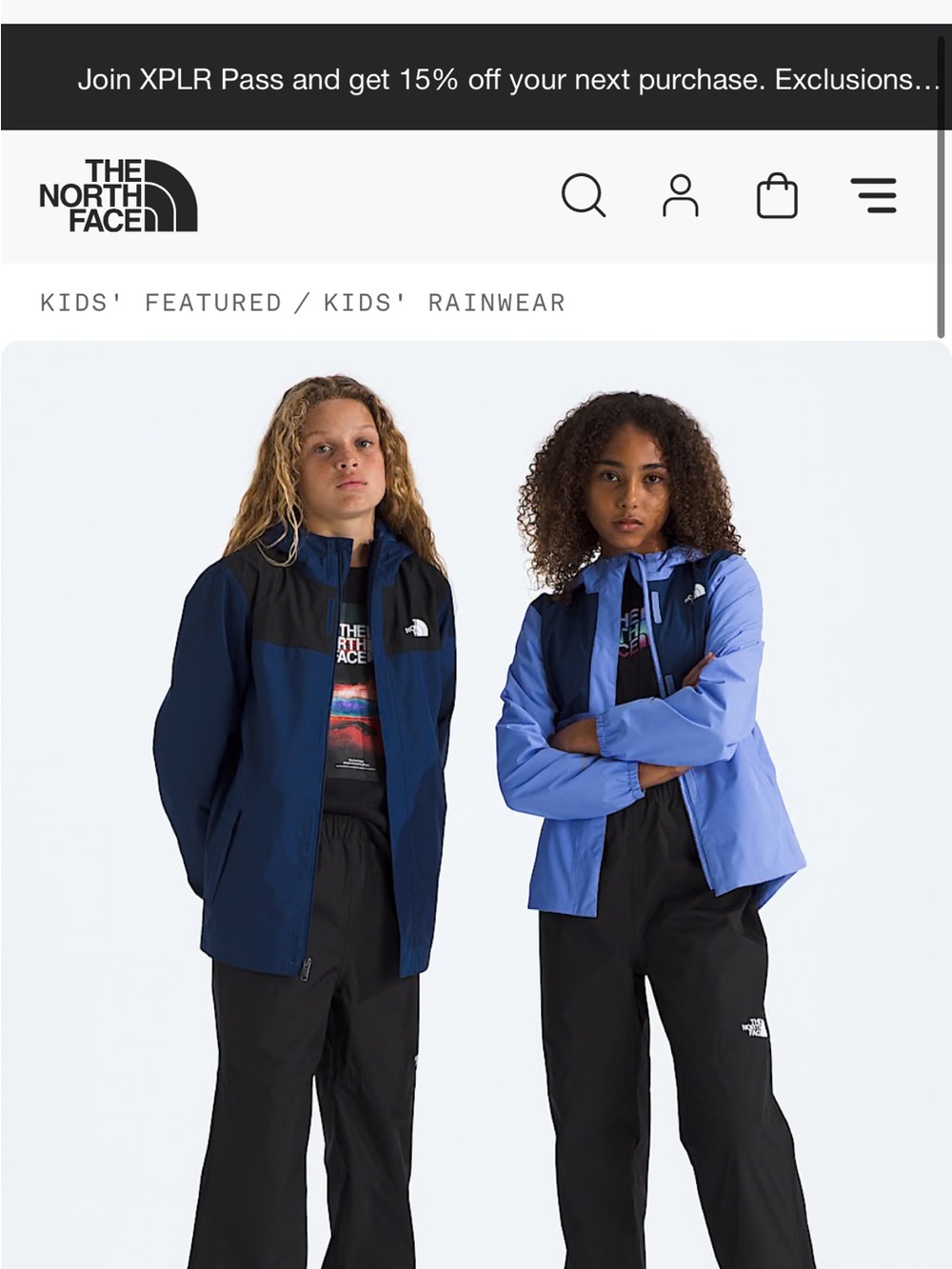 The North Face Teen Black Rain Pants